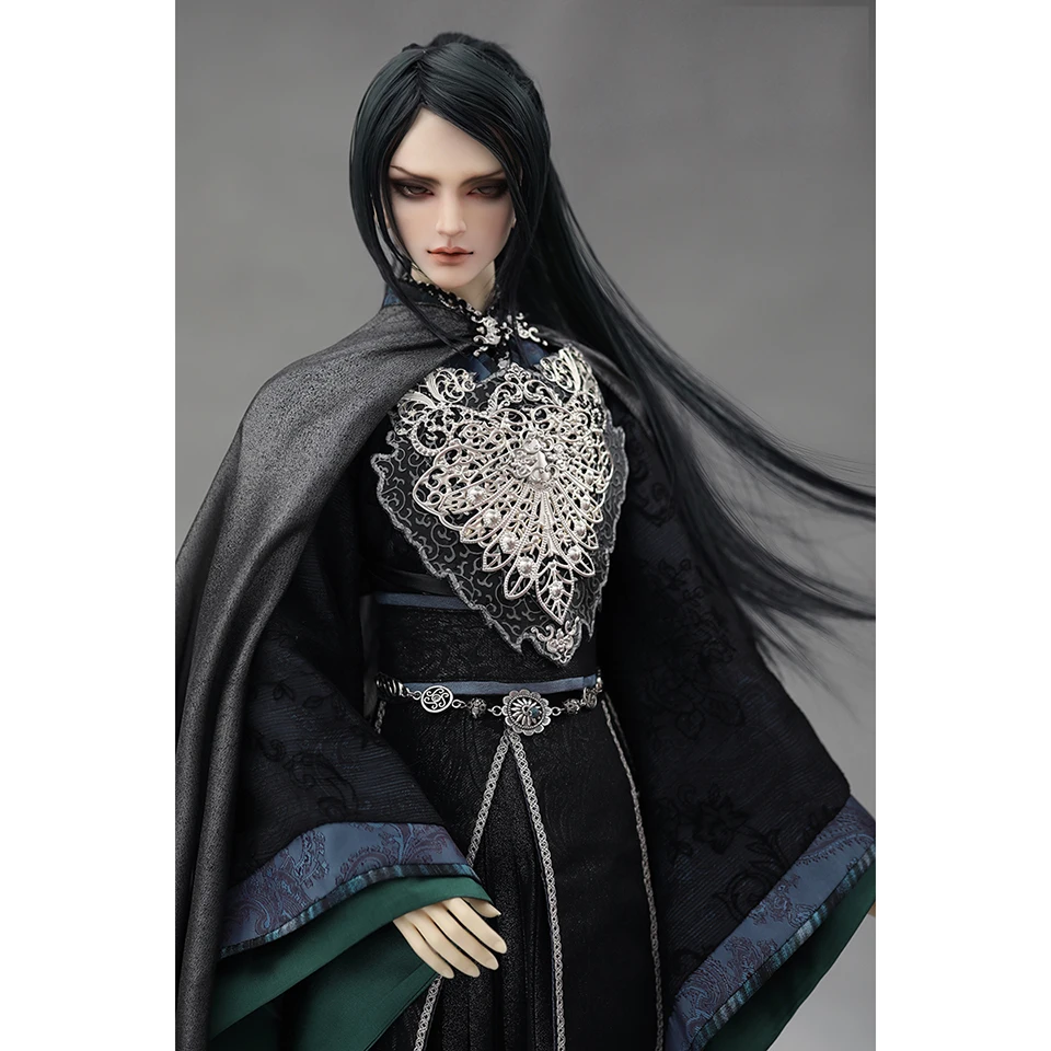 Allaosify Bjd парик 1/3 серый синий персональный пони хвост кукла аксессуары