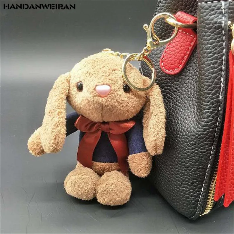 

1PCS Rabbit Plush Toys Small Pendant Mini Cartoon Rabbits Stuffed Animal Toy Keychain For Kids Activity Gift 15CM HANDANWEIRAN