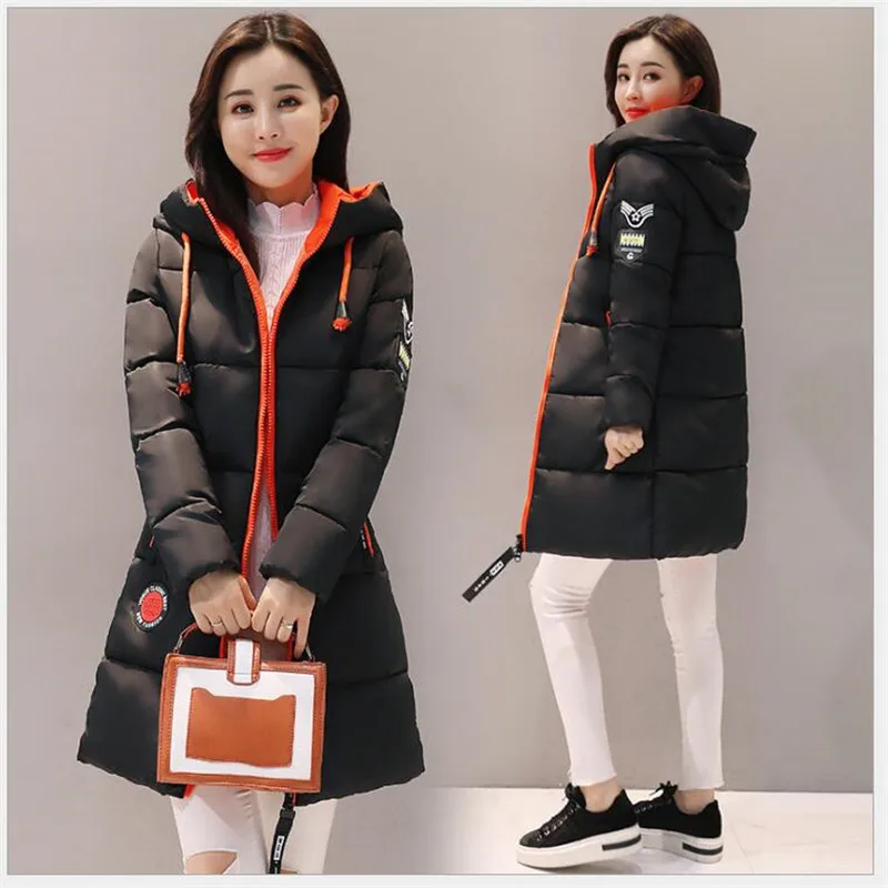 2019 Winter jacket women Thick Long Women Parkas Hooded Female Outwear Coat Down Cotton Padded Snow Wear K037