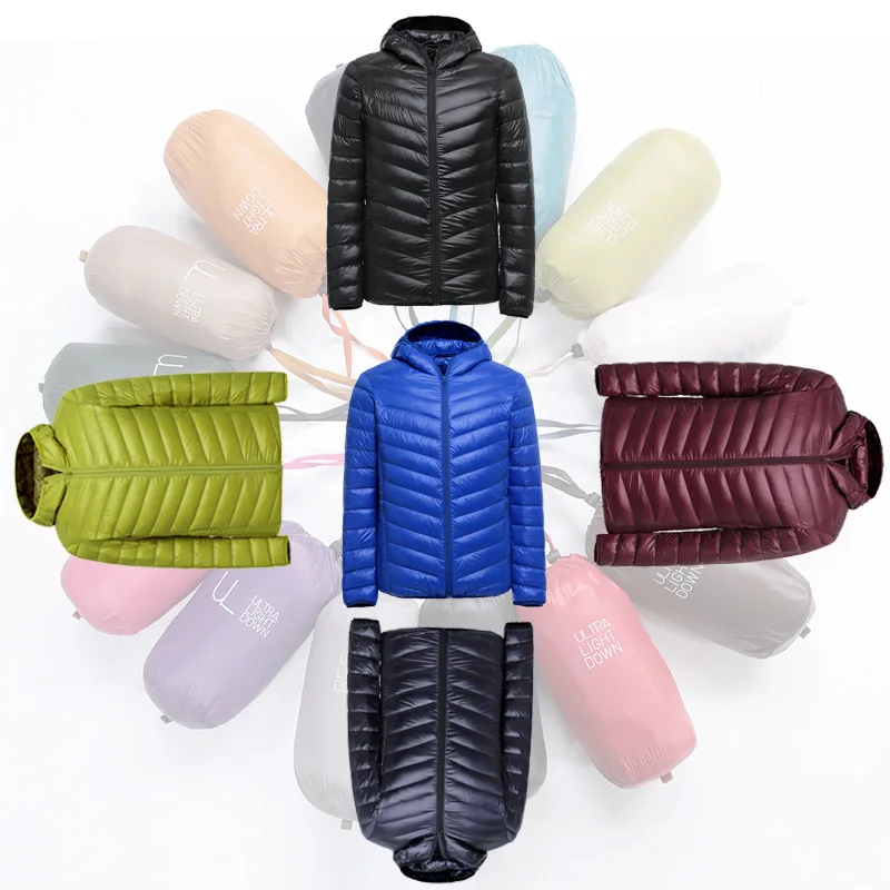 

New 2017 men's ultra light down jacket winter duck down jackets men slim long sleeve parkas hooded zipper coats plus size K98209