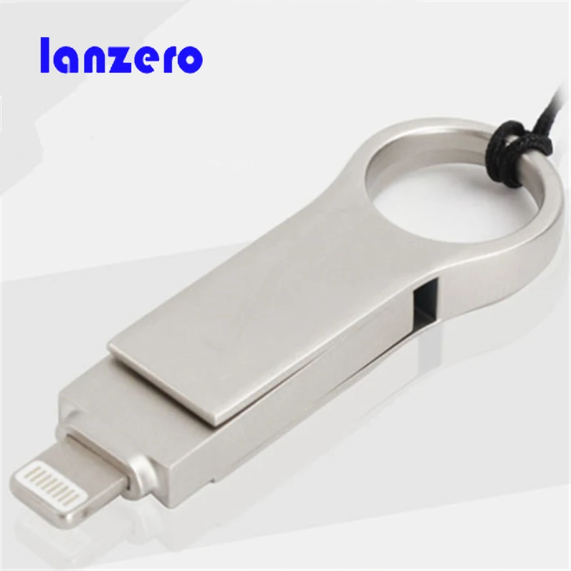 Usb флэш-накопитель для iPhone 6 Plus 7 8 ipad металлическая ручка привода HD Memory Stick двойного