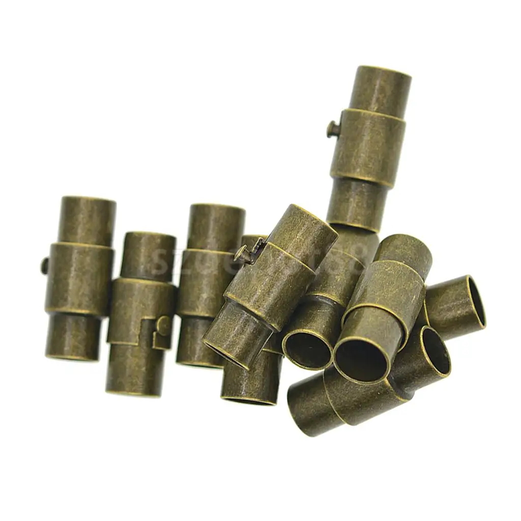 10 Sets Leather Kumihimo Glue In Magnetic Clasp Slide Lock Bracelet Necklace Clasp Cord End Jewelry Making Findings