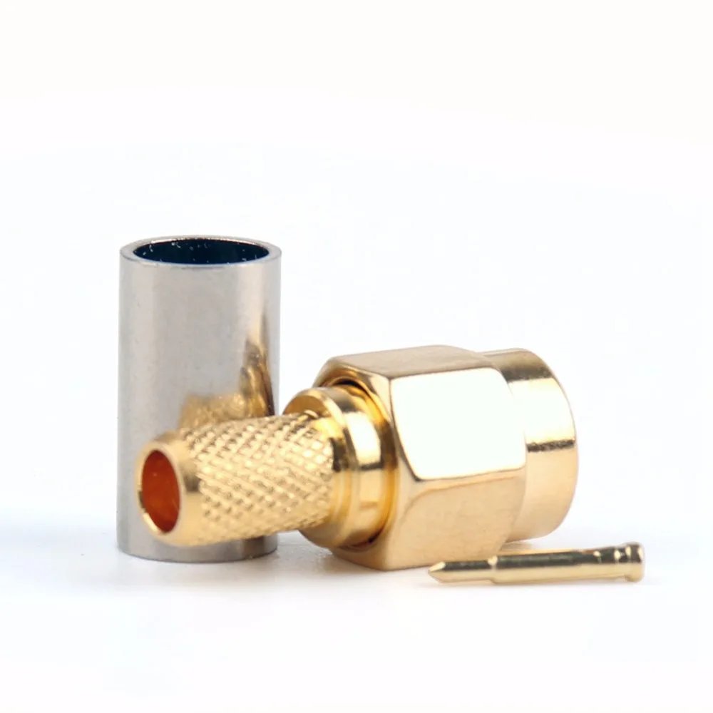 ОБЖИМНАЯ вилка areyourstore SMA RG58 RG142 LMR195 RG400 прямой кабель 10 шт. разъем с золотым