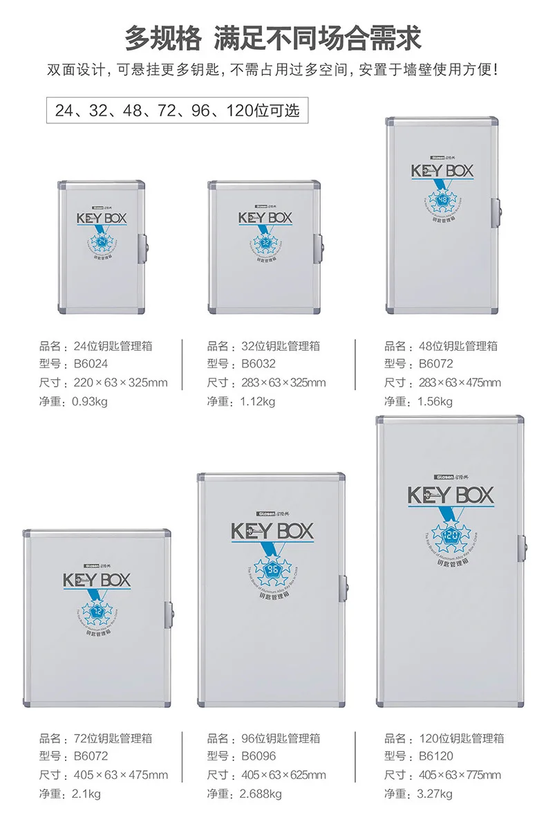 Настенный алюминиевый сплав ключ Кабинет безопасности управление ящик с ключами хранения сейфы для компании офис содержит ключ карты
