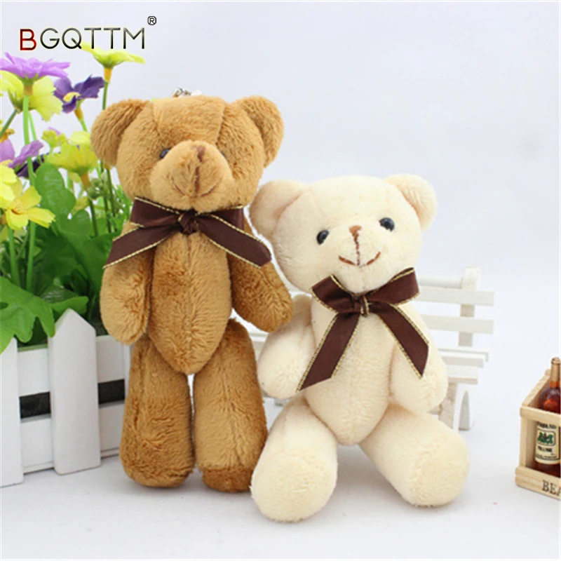 

12Pcs/lot Kawaii 14CM PP Cotton Kid toy Plush Doll Teddy Bear Flower Brinquedos Gift Wedding Gift Jointed Bouquet Decor Doll toy