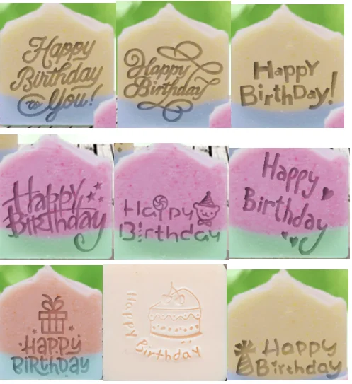 happy birthday natural handmade soap acrylic seal Mini DIY natural organic glass stamp chapter