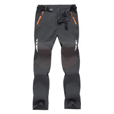 Outdoor Summer Mens Travel Pants Quick Dry Women Fishing Water Proof Hiking Pants Elastic Slim Climbing Trekking Sports Trousers - Цвет: gray