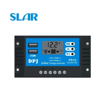 

80A 60A 30A 20A 10A 12V 24V 36V 48V Solar Charge Controller PWM Solar battery charger PV Regulators with LCD Display 5V USB