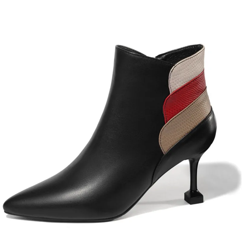 Koop LOVEXSS Vrouw Herfst Winter Rits Enkellaars Mode Sexy Plus Size 33 42 Martin Laarzen Zwarte Hoge Hakken Schoenen 2018