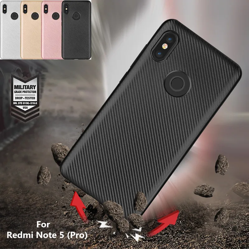 

For Redmi Note 5 Xiaomi Drop Case Note5 Global Version Silicone Edge Redmi Note 5 Pro Carbon Fiber Luxury Shockproof Back Cover
