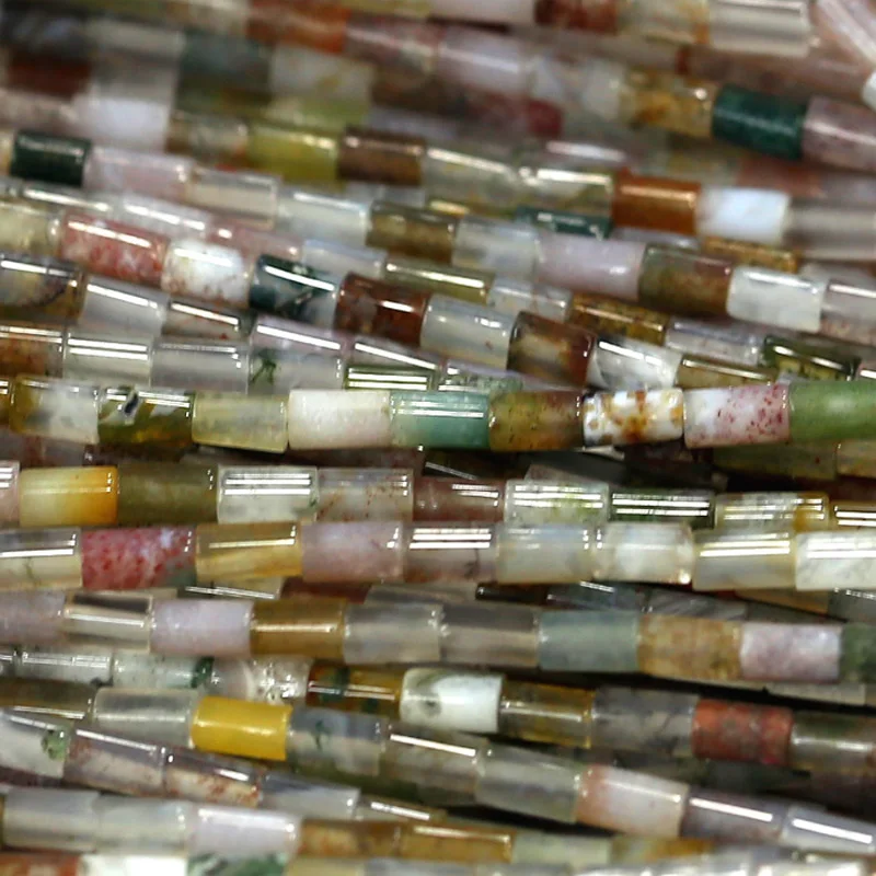 

Natural Genuine Rainbow Fancy Jasper India Agate Loose Beads Barrel Column Beads Fit Jewelry DIY Necklace or Bracelets 03989