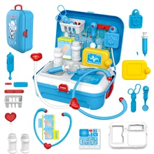 17Pcs GizmoVine Pretend Play Doctor Toy Set Portable Backpack Medical Kit Kids Educational Classic Toys For Child Role Play Gift 15 pieces set children pretend play doctor nurse toy set portable suitcase medical kit kids educational role play classic toys