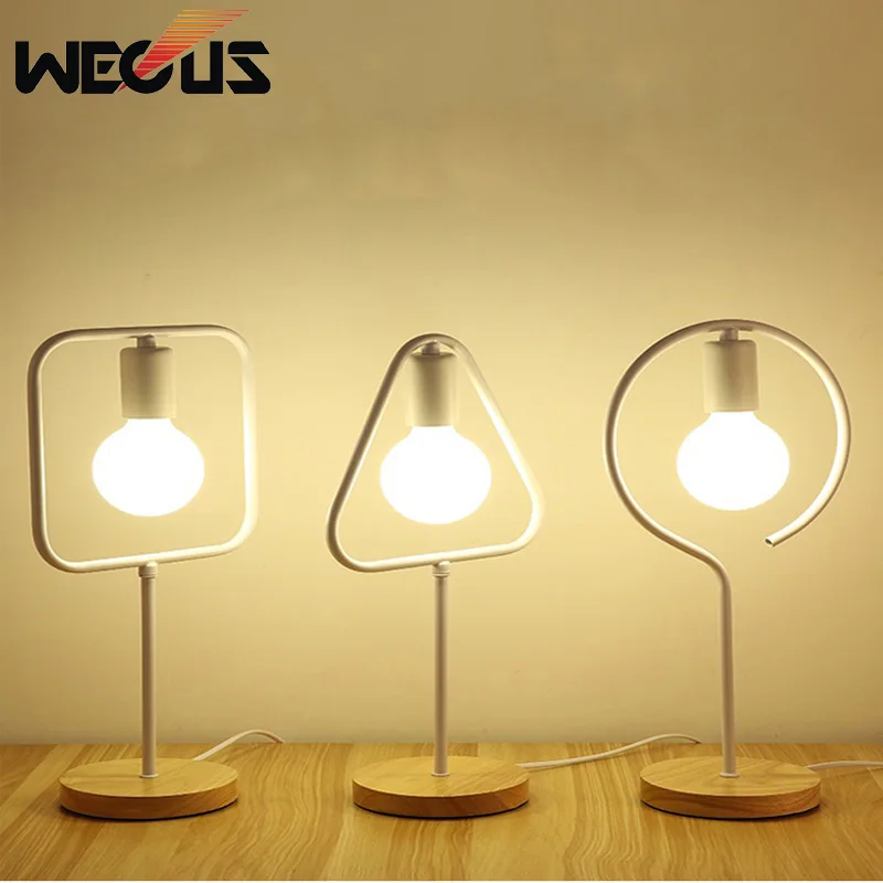 

Modern Personality Art Deco Table Lamps For Bedroom Wood Switch Base Living Room Bedside Lamp Creative Lights