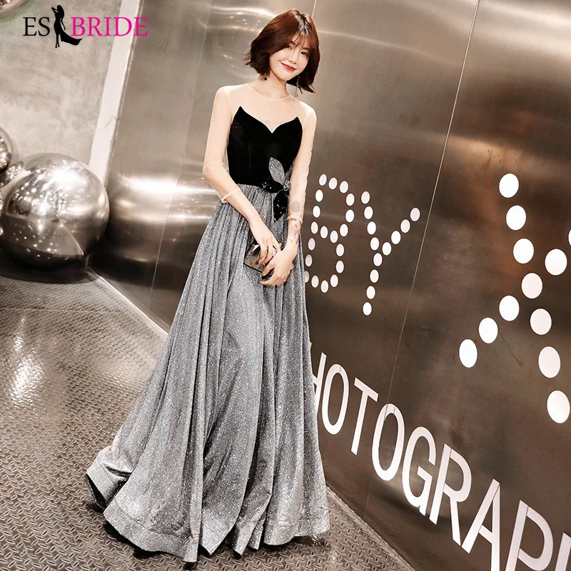 Sexy Strapless Evening Dress Long Black Starry Sky Special Occasion Dresses Backless Evening Dresses 2019 Black Gown ES2503