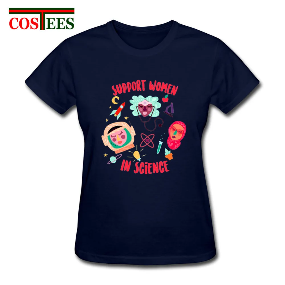Женская футболка с надписью Support in science camiseta verano feminism 2018 | одежда