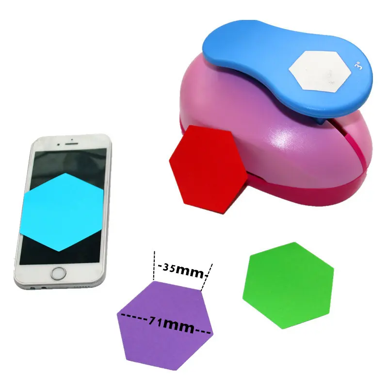 super large 3'' hexagon paper punches for scrapbooking craft perfurador