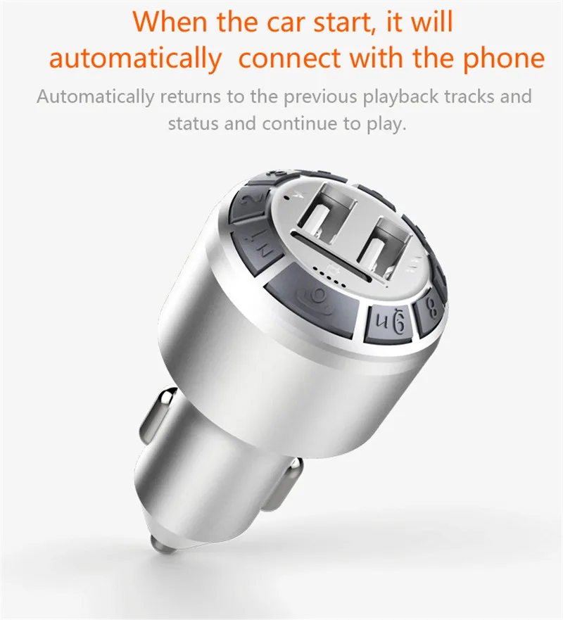 FM Transmitter Aux Modulator Bluetooth Handsfree Car Kit Car Audio MP3 Player with 3.1A Quick Charge Dual USB Car Charger (10)