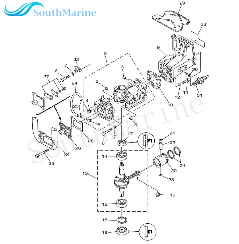Außenbordmotor 6A1-11181-A1-00 27-80313 mt Zylinderkopf Dichtung für Yamaha 2A 2C/Mariner 2A 2-Hub 2HP Boot Motor