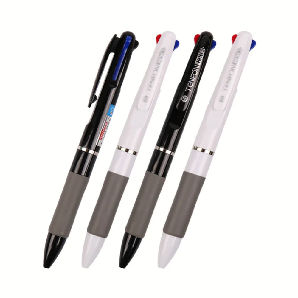 

BP 3 PCS High Quality Stationery 0.7mm Blue Red Black Ink Ballpoint Pen Office Supplies 3 In 1 Plastic Flexible Pen WJ-SMT115