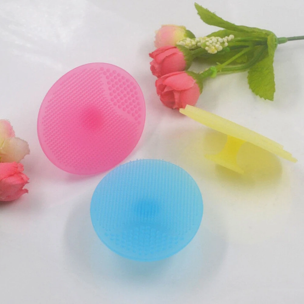 2Pcs Facial Exfoliating Brush Silicone Face Cleaning Pad Skin Scrub Cleanser Tool (2)