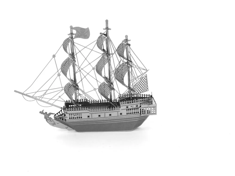 

High quality 3D puzzles 3D metal model DIY Pirates of the Caribbean Black Pearl No. Sailboat Jigsaws toys for kids/adult