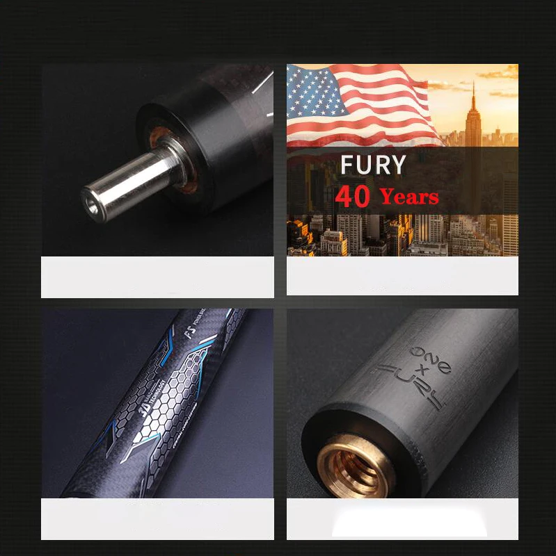 FURY Black Technology бильярдный кий черный 8 Nine Ball ударный жареный шар из углеродного