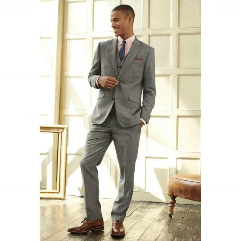 2016 font b Custom b font font b Made b font Smoke Grey Men Slim Fits