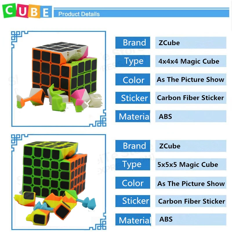 8 шт./компл. углеродного волокна Стикеры Magic Скорость Cube 2X2X2, 3X3X3, 4X4X4 magico Cubo Профессиональный кубик Megaminx