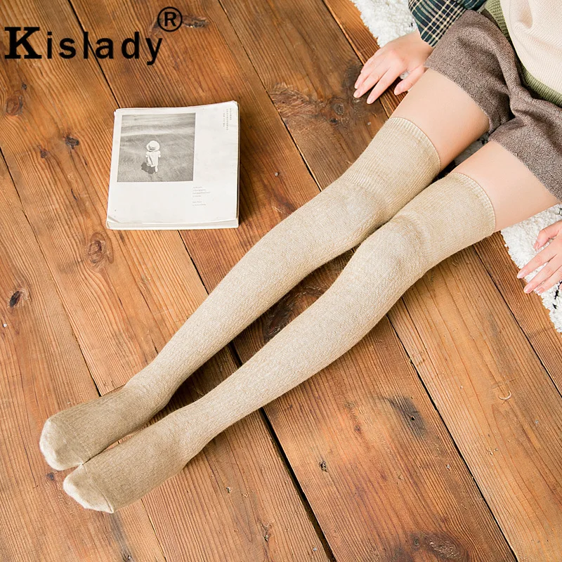 Зимние женские теплые носки выше колена Harajuku японские шерстяные кашемировые носки винтажная уличная одежда для девочек Medias