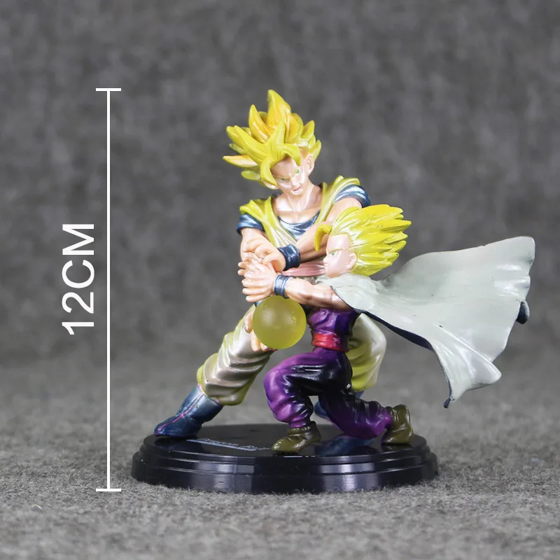 Great 12cm Dragon Ball Z Son Gohan Son Goku with dragonball Father and Son PVC Action