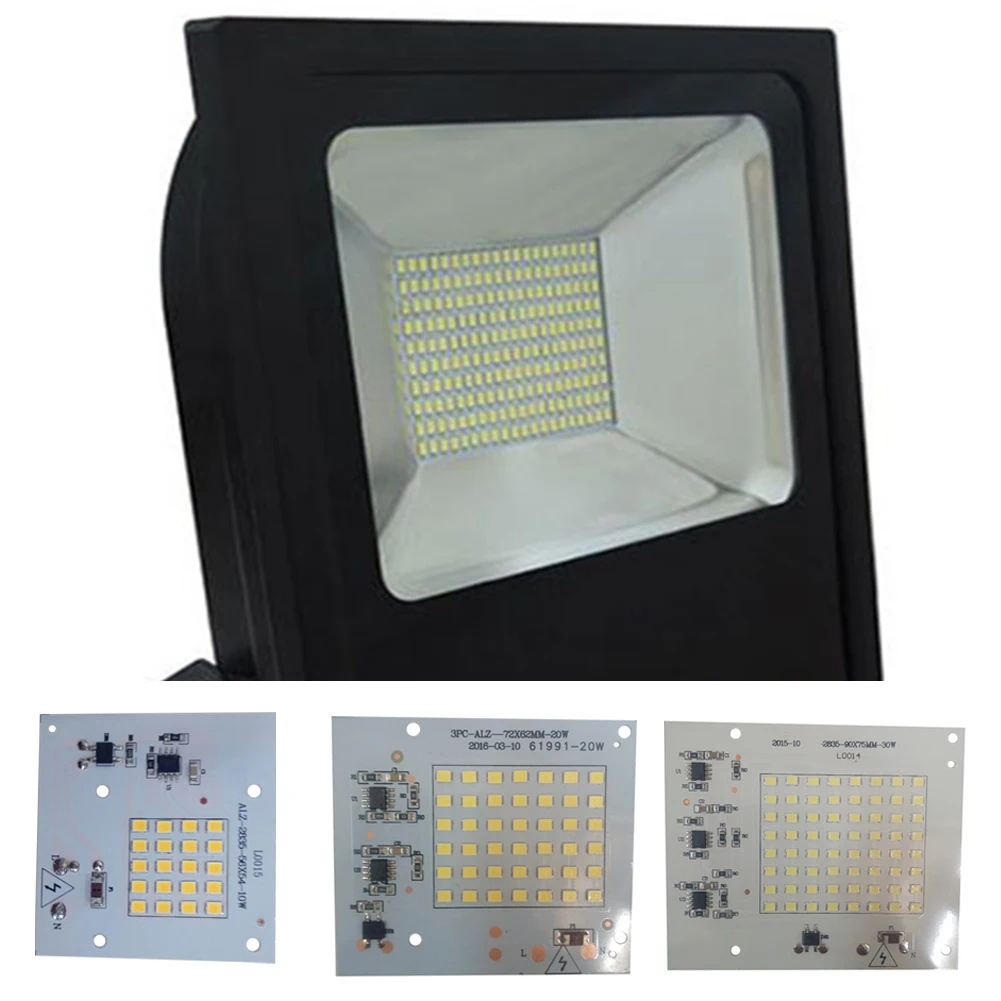 10 20 30 50 90 W 220 V integrated pcb плата преобразователя белый/теплый белый источник света для