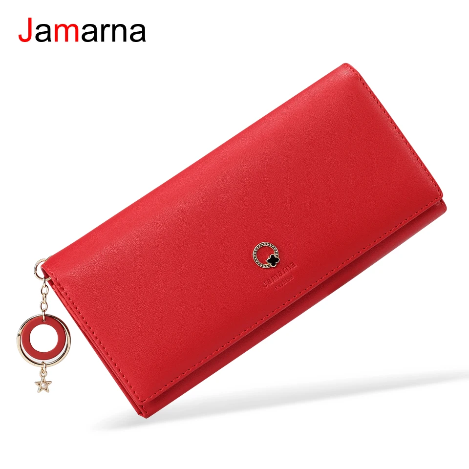 

Jamarna Wallet Female PU Women Wallet Magnetic Buckle Coin Purse Clasps Card Holder Women Wallet Purse Female Long Luxury Brand