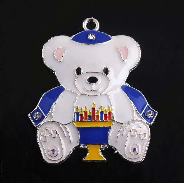 

OYKZA 5pcs Zinc Alloy Colorful 45*42MM Enamel Bear Pendants for Chunky Beads Necklace Accessory Making 46x36mm