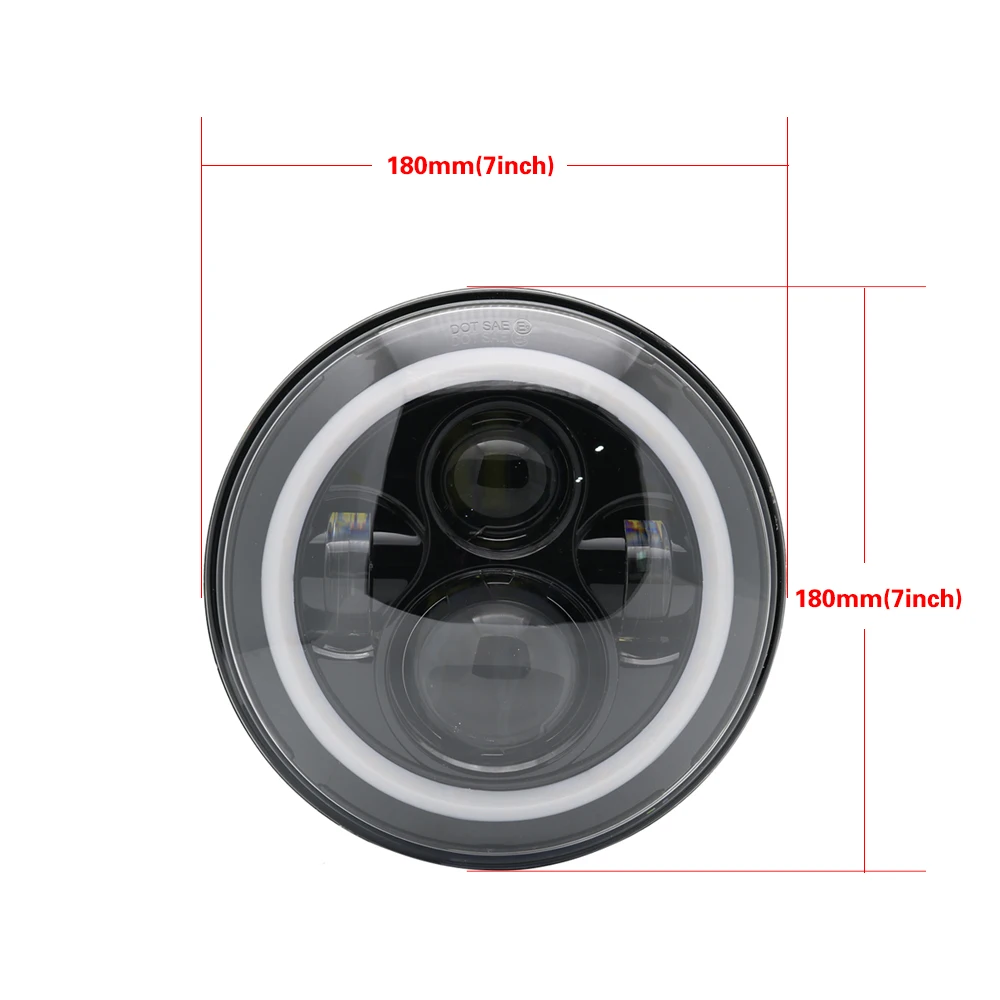 Newest 7 Inch LED Headlamp Halo Ring Amber Turn Signal For Lada Niva 4x4 Suzuki Samurai 7 LED DRL Halo Headlights For VAZ 2101 (3)