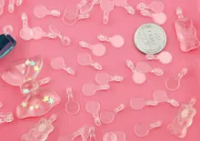 50 pçs plástico bails-15mm limpar redondo transparente plástico bails-fazer cabochons em encantos