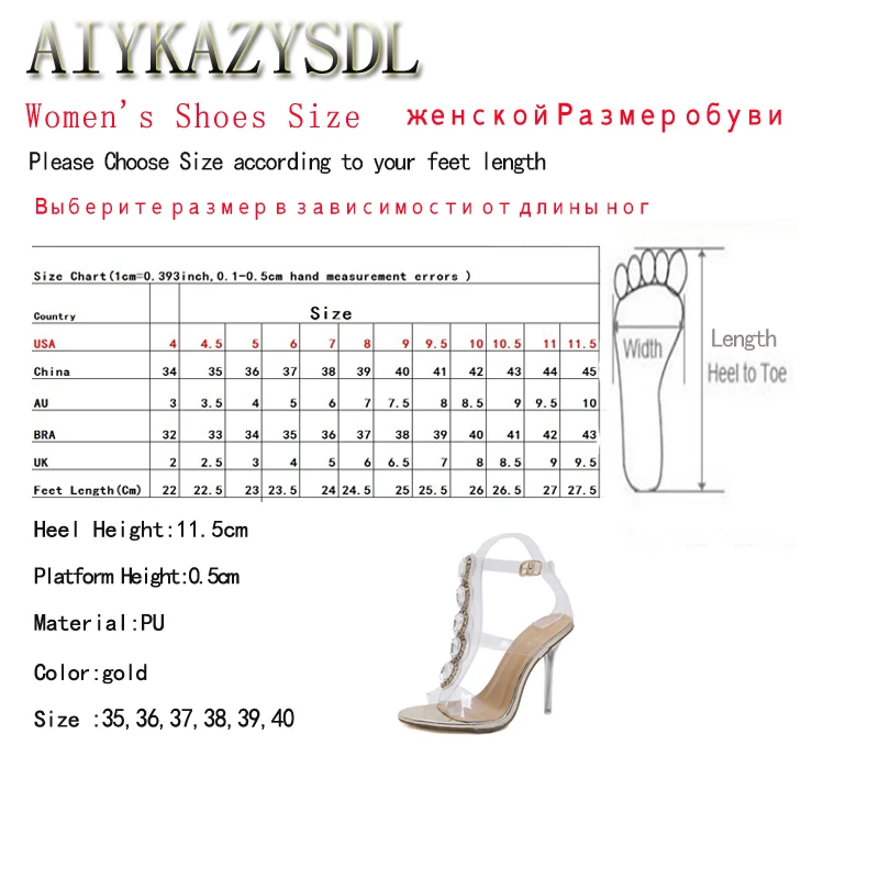 AIYKAZYSDL/женские туфли-лодочки на шпильке из прозрачного ПВХ; туфли на высоком каблуке с открытым носком; модель года; туфли на высоком каблуке с ремешком с пряжкой и бриллиантами; Sapatos