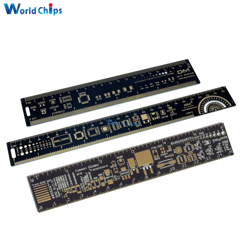 Measuring Tool 15cm 6 Inch Multifunctional PCB Ruler Resistor Capacitor Chip IC