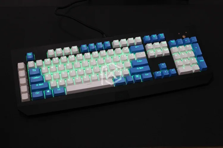 104/87 клавиша PBT двойная съемка Просвечивающая клавиатура с подсветкой для razer BlackWidow Ultimate BlackWidow X Механическая игровая клавиатура - Цвет: raindrop