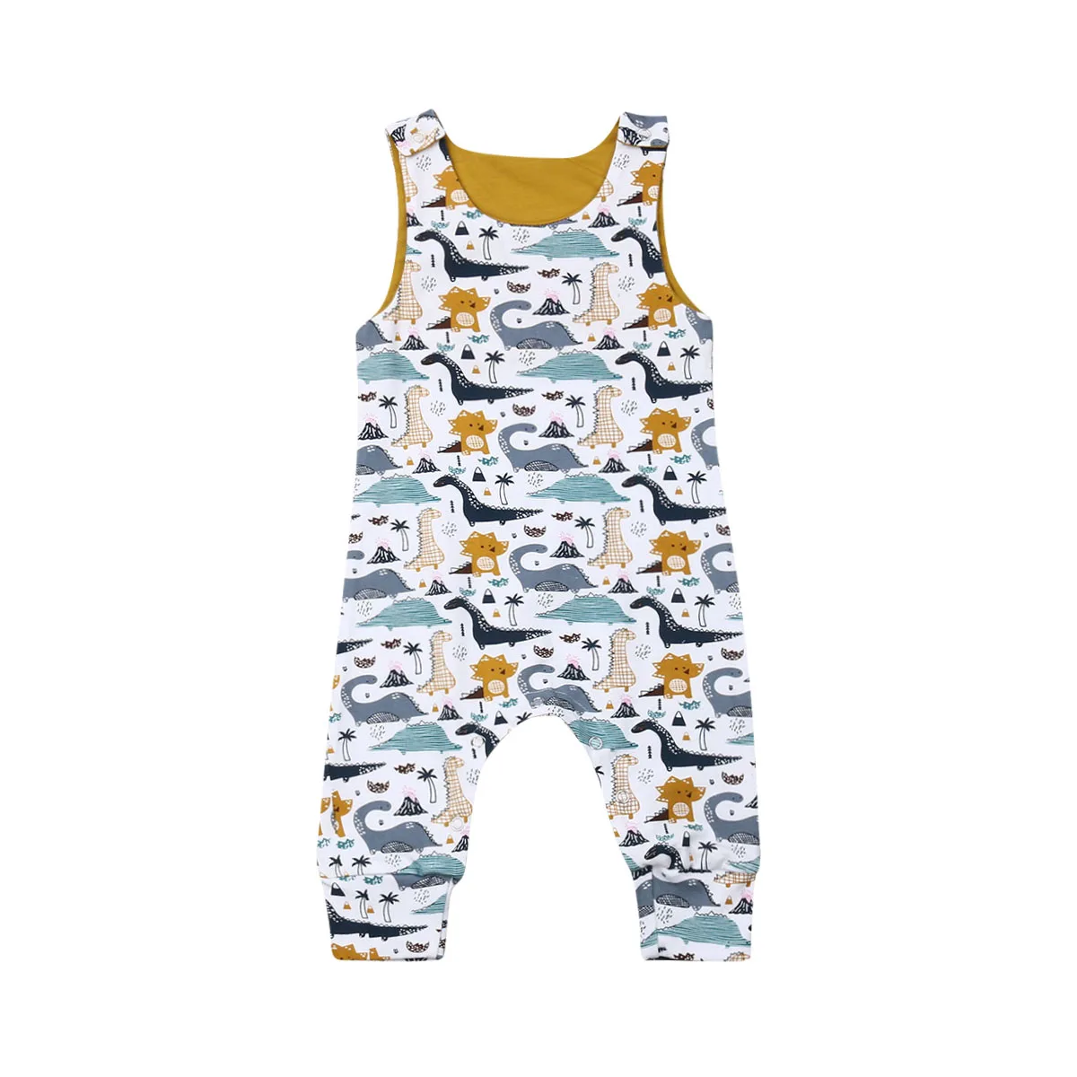 

Pudcoco 2019 Summer Newborn Kid Baby Boy Dinosaur Clothes Jumpsuit Slleveless Romper Sunsuit Cartoon Outfit Dropshipping New