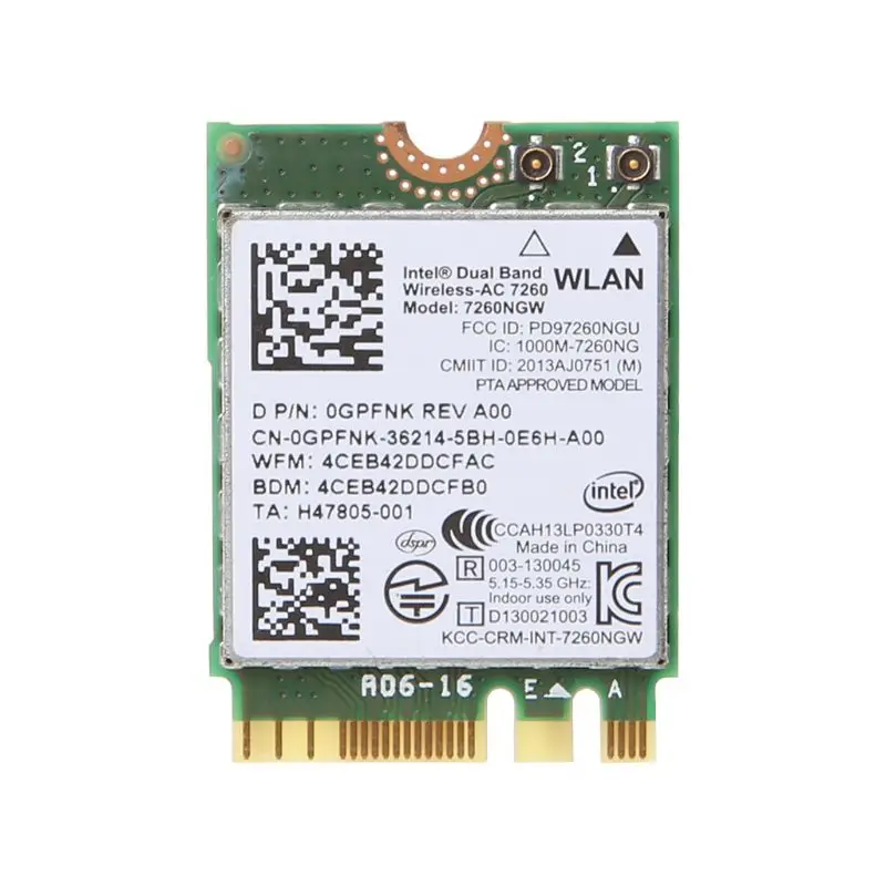 Dell Intel Dual Band Беспроводной-AC 7260 7260NGW NGFF M.2 Bluetooth Wi-Fi сетевой карты | Компьютеры и офис