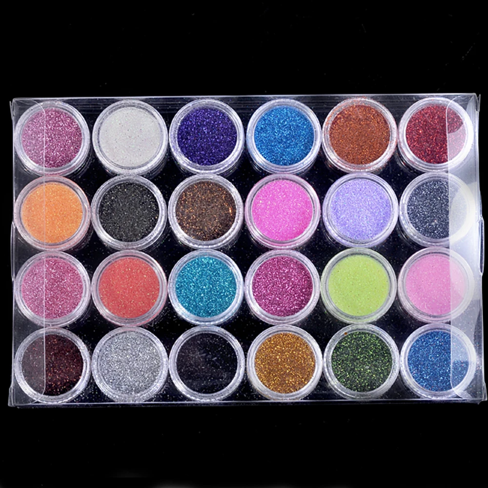 Buy DIY 24 Colors Nail Art Make Up Body Glitter