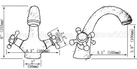 Basin Faucets Oil Rubbed Bronze Bathroom Sink Faucet Double Cross Handle Bath kitchen Mixer Hot and Cold Tap znf274