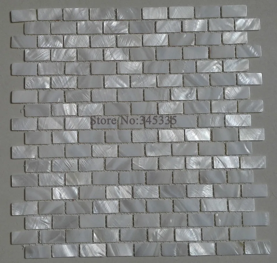 White Brick Shell Mosaic Tile Mother Of Pearl Kitchen Backsplash - White Brick Shell Mosaic Tile Mother Of Pearl Kitchen Backsplash