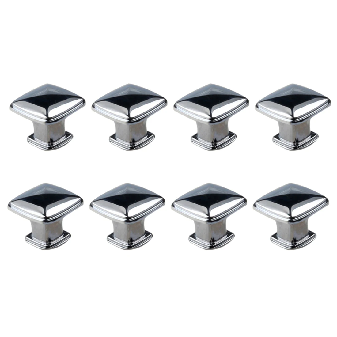 

8 Pcs Set Modern Simple American Single Port Cabinet Knobs Furniture Handles High-end Drawer Wardrobe Bright Chrome Doorknob