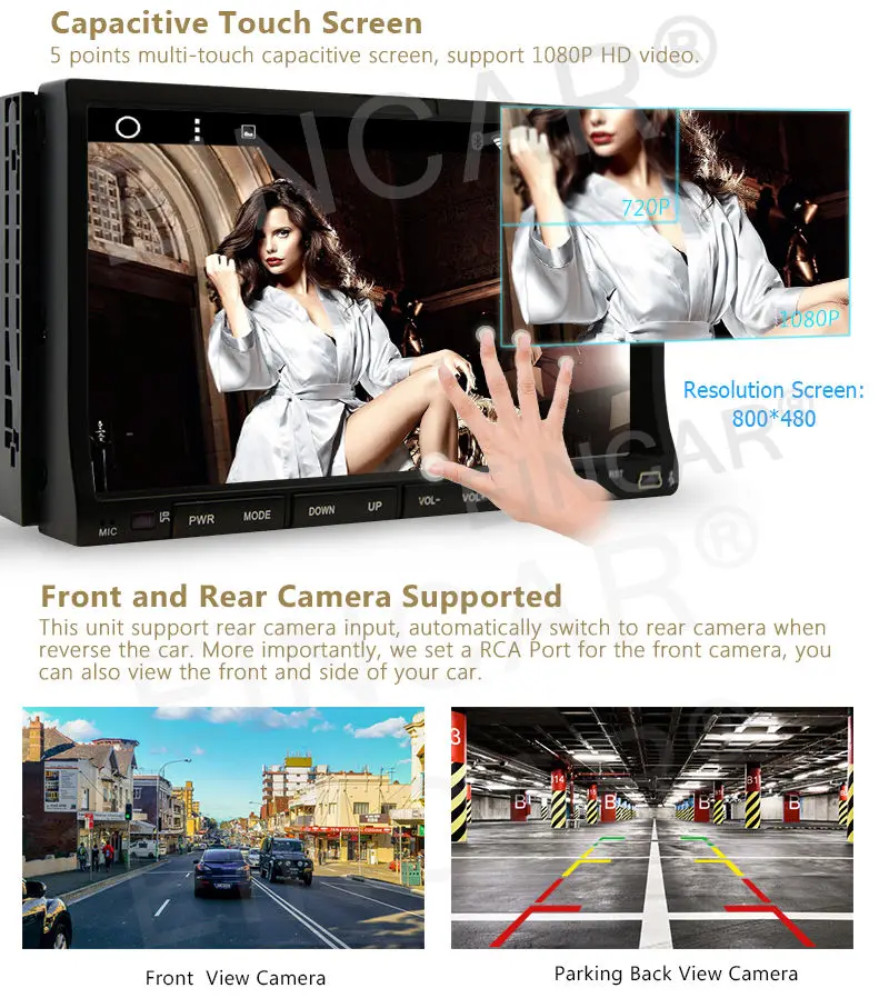 Cheap Android 6.0 Double Din Car Stereo Radio GPS Wifi 3G OBD2 HD Mirror BT DVD Player 4