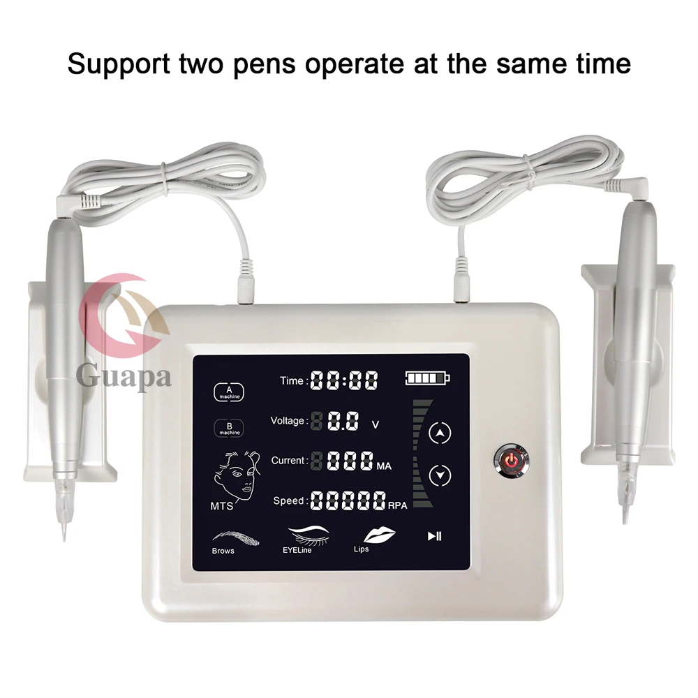 

Permanent Makeup Tattoo Machine Digital Electric Eye Brow Lip Rotary Pen MTS PMU System Makeup Machine with 2 Pens Operation