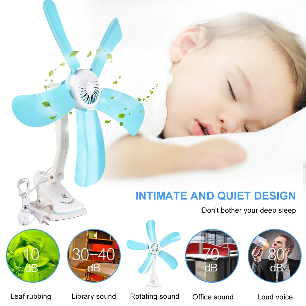 EU/US/AU Plug Multifunction Wall Hanging Table Holder Fan Household Hot Quiet 5 Leaves Electric Clip Fan Summer Cooler Clip Fans