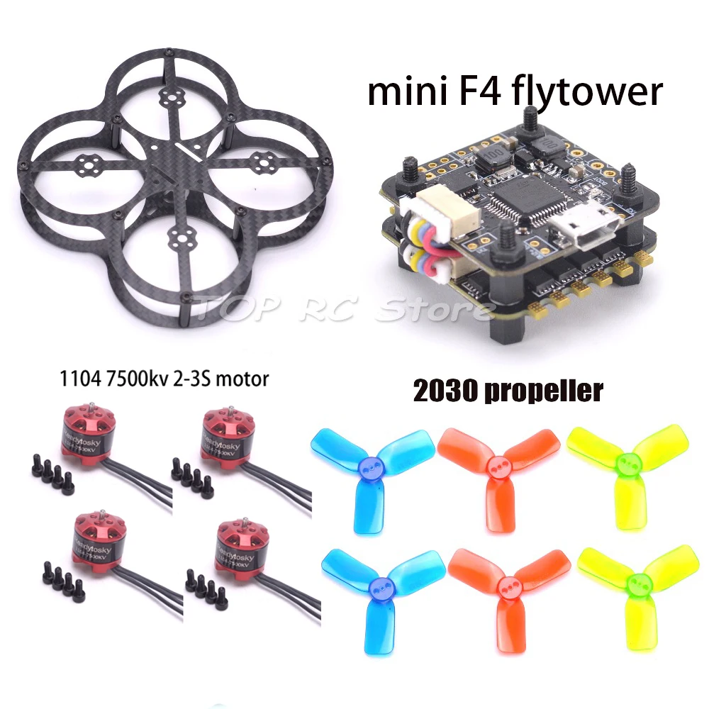 

Mini 80mm MM80 Racing frame Quad + Mini F3 / F4 Flytower Flight Controller Integrated OSD 4 in 1 ESC Built-in BEC + 1104 7500KV