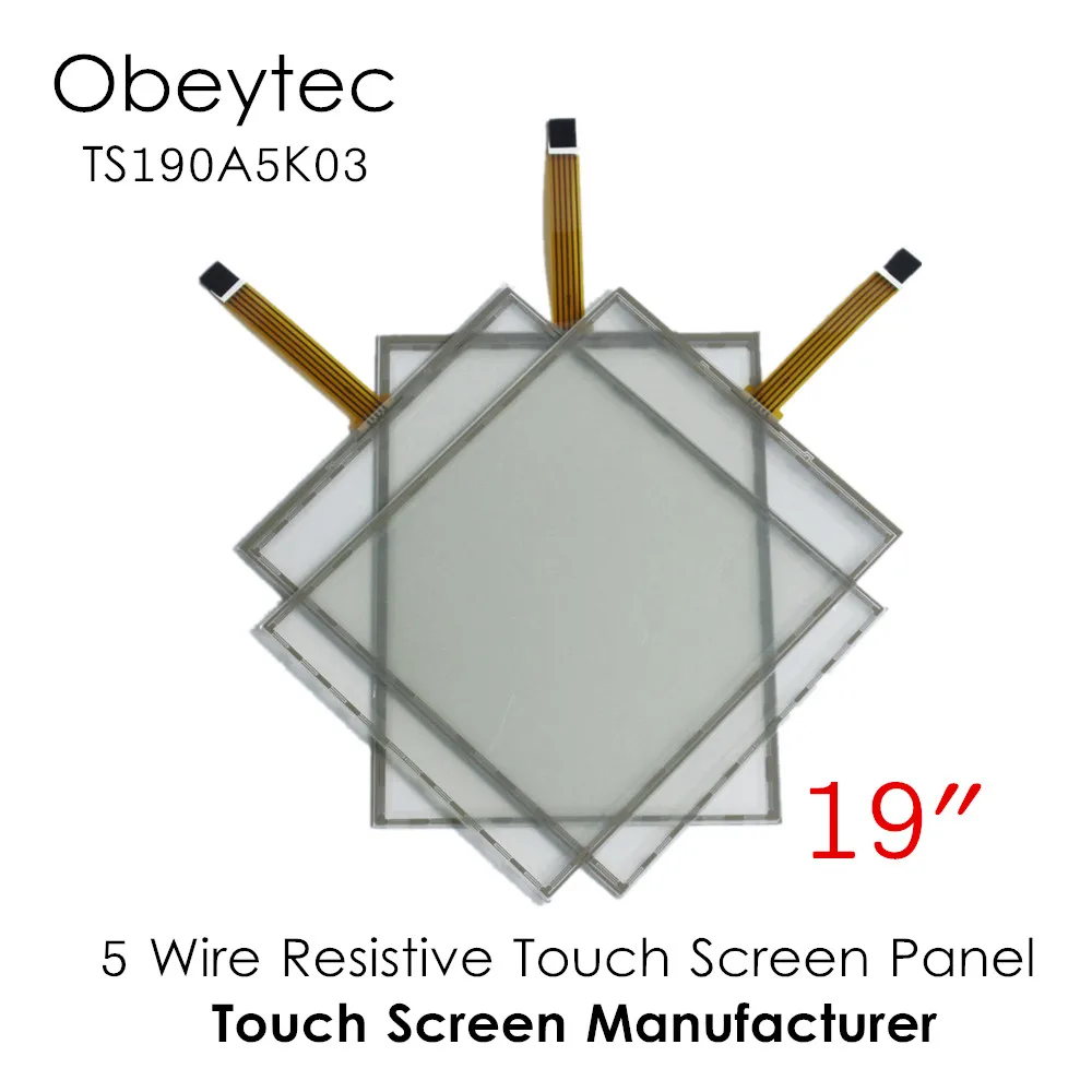 

Obeytec 19 Inch 16:10 5 Wire Resistive Touch Screen Panel Kit with EETI USB Controller, AA 375*300mm, TS190A5K03
