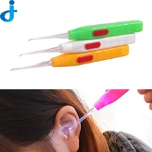 Portable Flashlight Earpick LED Ear Wax Remover Curette Cleaner Device Dig Ear Massage Health Care Cleaning Tool SC15